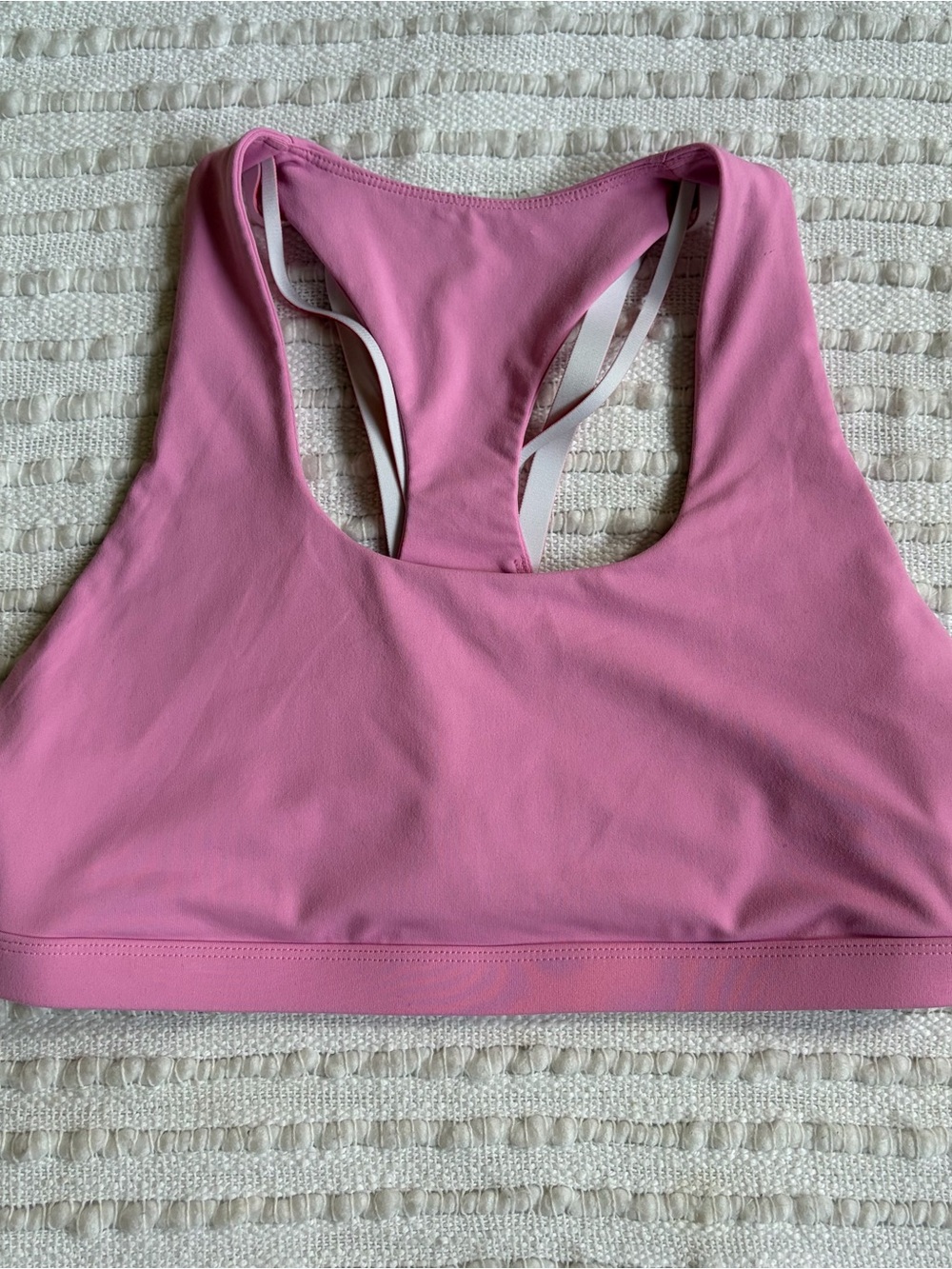 Fabletics Boost Medium Impact Pink and Red Racerback Athletic Sports Bra Large